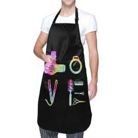 Wisedeal Rainbow Apron, Tie Dye Hair Drier Scissors Apron with 2 Pockets Adjustable Neck for Professional Salons Hair Stylist or Home Hair Cutting, for Salon Barber Hairdressers BBQ Grill Housewife Wisedeal Rainbow Apron, Tie Dye Hair Drier Scissors Apron with 2 Pockets Adjustable Neck for Professional Salons Hair Stylist or Home Hair Cutting, for Salon Barber Hairdressers BBQ Grill Housewife