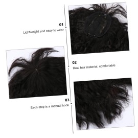 Beaupretty Replacement Piece Hair Covering White Hair Natural Invisible Seamless Curly Wig Natural Wig for Women Girls