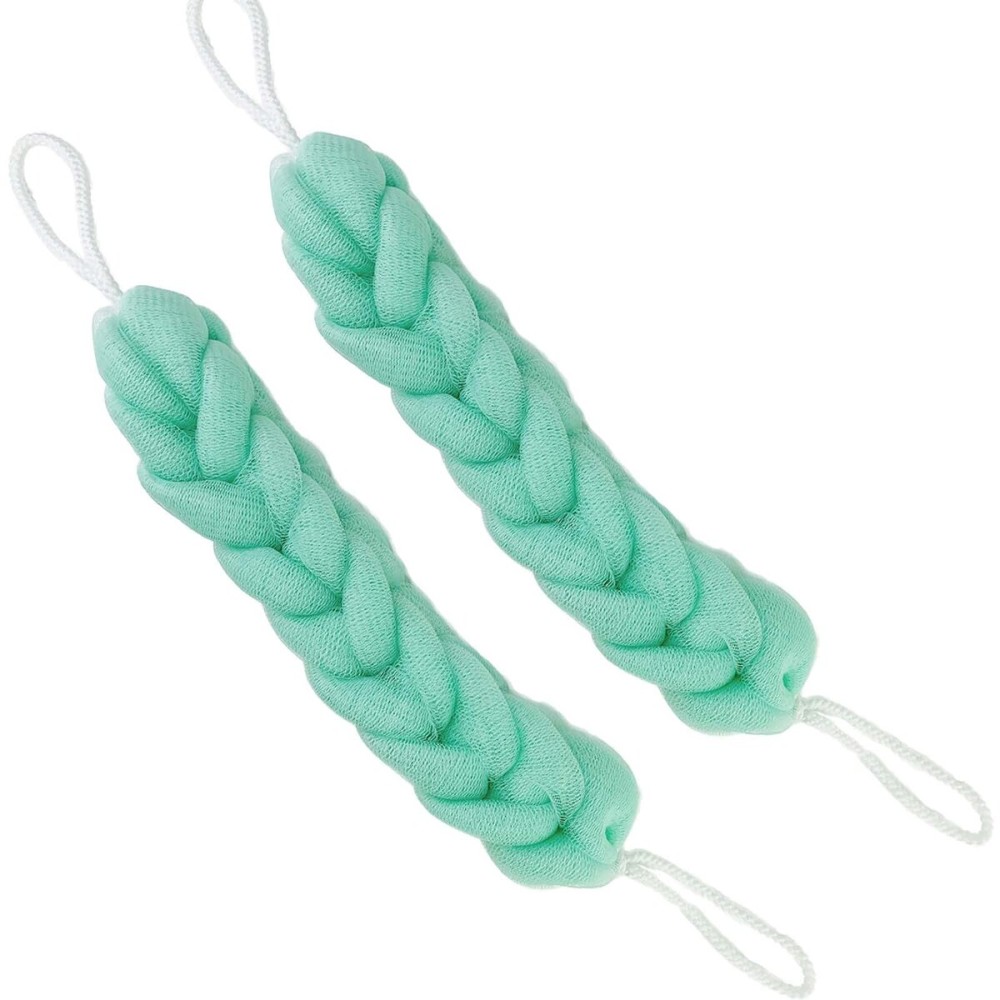 PPHAO - Back Scrubber for Shower - Bath Sponge - Long Loofah - Bath Back Scrubber for Shower for Men - Loofah for Women - Loofah Sponge for Men - 21.5 INCH - Green Loofah - 2 Pack