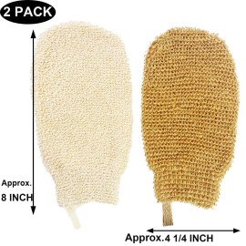 PPHAO BASIC - Bath Gloves for Shower - Organic Bath Mitts Washcloths - Bath Gloves Exfoliating for Women and Men - Body Scrubbers for Use in Shower - Ramie and Jute Fiber - 2 Pack