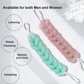 PPHAO - Back Scrubber for Shower - Long Loofah Sponge for Women - Bath Sponge - Loofah Back Scrubber for Shower Exfoliating for Men - 21.5 INCH - Green and Pink Loofah - 2 Pack PPHAO - Back Scrubber for Shower - Long Loofah Sponge for Women - Bath Sponge - Loofah Back Scrubber for Shower Exfoliating for Men - 21.5 INCH - Green and Pink Loofah - 2 Pack
