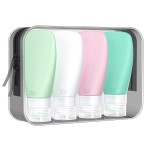 INSFIT Travel Bottles - TSA Approved 3oz Leak Proof Containers for Toiletries, BPA Free Refillable Accessories 4 Pack