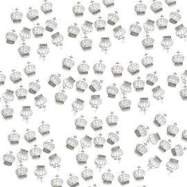 JERCLITY 100 Pieces 3D Silver Alloy Crown Nail Charms Studs Crown Diamonds Nail Art Nail Jewels Set Crown Nail Studs Clear Crystals Manicure Jewelry for Women Girls (0.35inchx0.39inch) JERCLITY 100 Pieces 3D Silver Alloy Crown Nail Charms Studs Crown Diamonds Nail Art Nail Jewels Set Crown Nail Studs Clear Crystals Manicure Jewelry for Women Girls (0.35inchx0.39inch)
