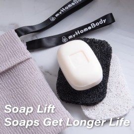 myHomeBody Soap Pocket Exfoliating Pouch, Body Scrubber Sponge, Exfoliator for Bath, Shower or Leftover Bits Saver, White Smoke, 2 Pack + 2 Lift Pads myHomeBody Soap Pocket Exfoliating Pouch, Body Scrubber Sponge, Exfoliator for Bath, Shower or Leftover Bits Saver, White Smoke, 2 Pack + 2 Lift Pads