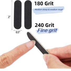 400pcs Nail Files Kit- 200 Mini Nail Files 180/240 Grit, 200pcs Orange Nail Sticks Pedicure Wood Cuticle Pushers