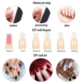 400pcs Nail Files Kit- 200 Mini Nail Files 180/240 Grit, 200pcs Orange Nail Sticks Pedicure Wood Cuticle Pushers