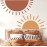 Half Sun Wall Decal Large Wall Decal Sunshine Wall Stickers Baby Room Wall Art Decals Sun Decals for Walls Sunrise Sticker Peel and Stick Headboard Wall Decals for Nursery Kids Bedroom Playroom Decor