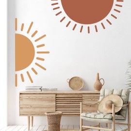 Half Sun Wall Decal Large Wall Decal Sunshine Wall Stickers Baby Room Wall Art Decals Sun Decals for Walls Sunrise Sticker Peel and Stick Headboard Wall Decals for Nursery Kids Bedroom Playroom Decor