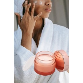 4 Pack Cosmetic Jar Empty Pink Glass Jar Travel Cream Jar Makeup Sample Container Pot For Cream Lotions Scrubs Lip Balm With Inner Liner And Rose Gold Lids (50g/1.7oz)