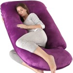 Elover Pregnancy Pillows,U Shaped Full Body Pillow for Sleeping Support,57 Inch Maternity Pillow for Pregnant Women with Removable Cover(Velvet,Dark Purple)