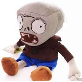 JHESAO 12 PVZ Plush Zombies Brown Coat Toys Soft Doll Gray
