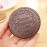 AKOAK Makeup Mirror, Cute Cookie Shaped Design Mirror with Comb, Portable Chocolate Makeup Mirror, 2 Pieces