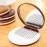 AKOAK Makeup Mirror, Cute Cookie Shaped Design Mirror with Comb, Portable Chocolate Makeup Mirror, 2 Pieces
