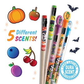 Halloween Smencils Cylinder - HB 2 Scented Smelly Pencils, 50 Count - Gifts for Kids, Party Favors, Classroom Rewards