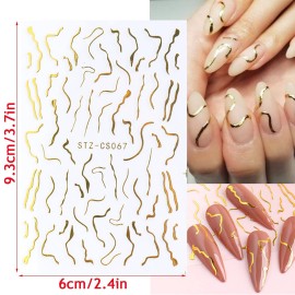French Nail Art Stickers 3D Self-Adhesive Nail Decals Design, Colorful Wavy Line Heart Nail Decoration Holographic Elegant Chains Nail Sticker, Women Girls Manicure Tips Supplies Nail Decal(14 Sheets) French Nail Art Stickers 3D Self-Adhesive Nail Decals Design, Colorful Wavy Line Heart Nail Decoration Holographic Elegant Chains Nail Sticker, Women Girls Manicure Tips Supplies Nail Decal(14 Sheets)