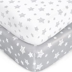 Crib Sheets for Boys or Girls 2 Pack, Fitted Crib Sheet for Standard Size Crib and Toddler Mattresses, Soft and Breathable Material, Grey & White