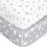 Crib Sheets for Boys or Girls 2 Pack, Fitted Crib Sheet for Standard Size Crib and Toddler Mattresses, Soft and Breathable Material, Grey & White