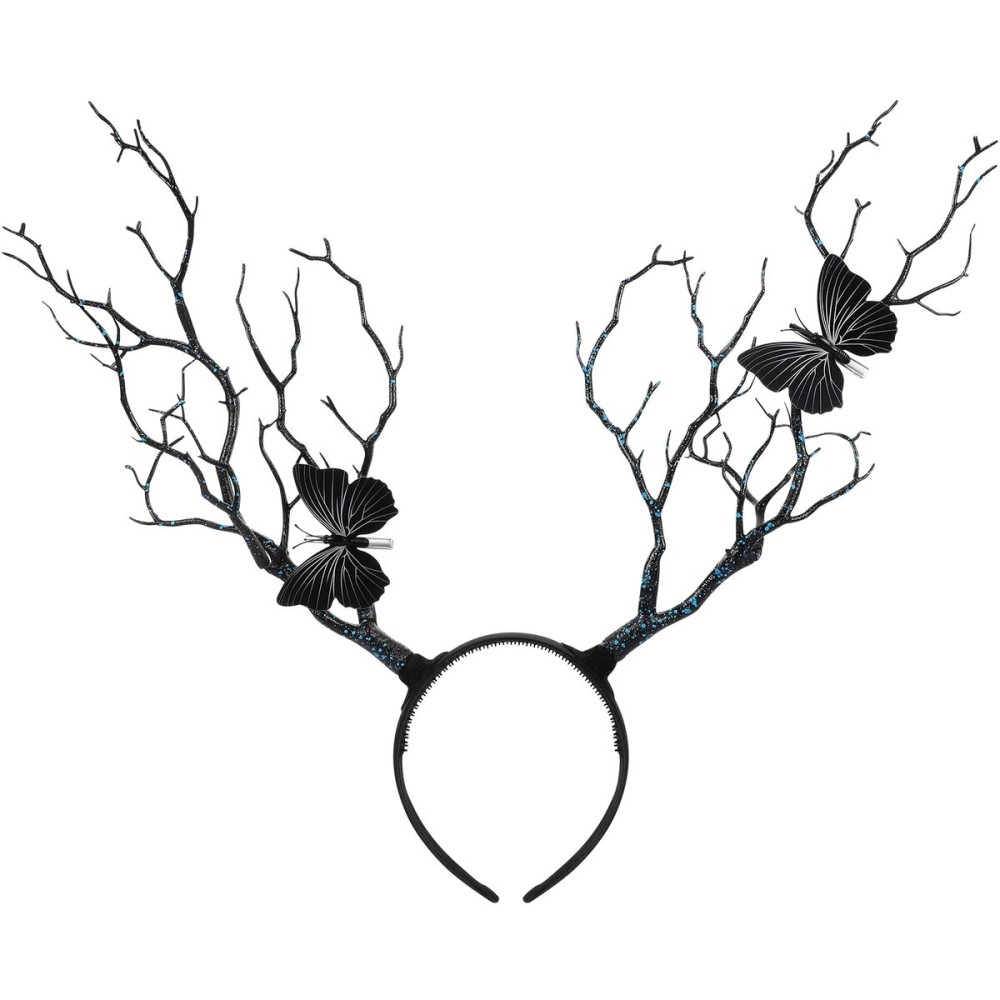 Lurrose Tree Branches Butterfly Headband Christmas Fairy Witch Tree Branches Antlers Headband Halloween Cosplay Prop Vintage Hair Accessories Gothic Headpiece Black Lurrose Tree Branches Butterfly Headband Christmas Fairy Witch Tree Branches Antlers Headband Halloween Cosplay Prop Vintage Hair Accessories Gothic Headpiece Black