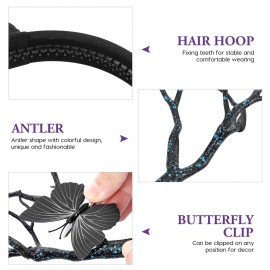 Lurrose Tree Branches Butterfly Headband Christmas Fairy Witch Tree Branches Antlers Headband Halloween Cosplay Prop Vintage Hair Accessories Gothic Headpiece Black Lurrose Tree Branches Butterfly Headband Christmas Fairy Witch Tree Branches Antlers Headband Halloween Cosplay Prop Vintage Hair Accessories Gothic Headpiece Black