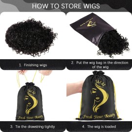 2PCS Satin Wig Bags Storage for Multiple Wigs Soft Silky Pouches with Drawstring Hair Packaging Bags for Wigs, Bundles,Hair Extensions,Tools, business gift bags Black) 2PCS Satin Wig Bags Storage for Multiple Wigs Soft Silky Pouches with Drawstring Hair Packaging Bags for Wigs, Bundles,Hair Extensions,Tools, business gift bags Black)