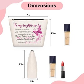 GevGuxLuo Daughter-in-Law Gifts, Makeup Bag Gifts for Daughter-in-Law, Daughter in law Birthday Gifts, Daughter-in-Law Gift for Mothers Day, Birthday, Wedding, Christmas