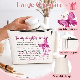 GevGuxLuo Daughter-in-Law Gifts, Makeup Bag Gifts for Daughter-in-Law, Daughter in law Birthday Gifts, Daughter-in-Law Gift for Mothers Day, Birthday, Wedding, Christmas