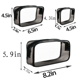 4 Pack Clear Cosmetic Bag for Travel - TSA Approved Toiletry Makeup Pouch - Carry-on Airport Airline Compliant - Portable PVC Waterproof With Zipper for Women - Quart Size Set 4 Pack Clear Cosmetic Bag for Travel - TSA Approved Toiletry Makeup Pouch - Carry-on Airport Airline Compliant - Portable PVC Waterproof With Zipper for Women - Quart Size Set