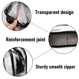 4 Pack Clear Cosmetic Bag for Travel - TSA Approved Toiletry Makeup Pouch - Carry-on Airport Airline Compliant - Portable PVC Waterproof With Zipper for Women - Quart Size Set 4 Pack Clear Cosmetic Bag for Travel - TSA Approved Toiletry Makeup Pouch - Carry-on Airport Airline Compliant - Portable PVC Waterproof With Zipper for Women - Quart Size Set