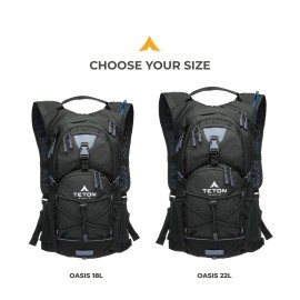 TETON Sports Oasis 22L Hydration Pack with Free 3-Liter Water Bladder; The Perfect Backpack for Hiking, Running, Cycling, or Commuting
