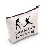 MEIKIUP Fencing Sport Lover Gift Fencing Coach Makeup Bag Who Loves Fencing Travel Zipper Cosmetic Bag (Loves Fencing bag)