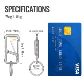 KeyUnity KM06 Keychain Carabiner Clip, Anti-Lost Quick Release Titanium Key Holder, 2 inch Key Organizer Heavy Duty for Men & Women