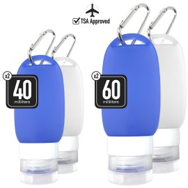Cruise On Silicone Travel Bottle Set, TSA Approved, Leak-Proof Squeeze Bottles for Shampoo, Lotion & Liquids (2 oz & 1.4 oz), Refillable Containers with Carabiner Clips for Easy Carry Cruise On Silicone Travel Bottle Set, TSA Approved, Leak-Proof Squeeze Bottles for Shampoo, Lotion & Liquids (2 oz & 1.4 oz), Refillable Containers with Carabiner Clips for Easy Carry