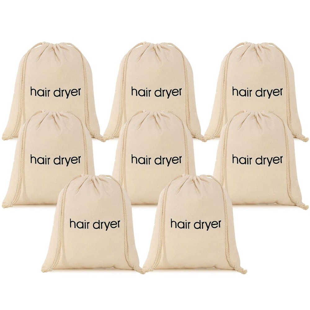 ERKXD 3 | 6 | 8 Pack Hair Dryer Bags Drawstring Bag Container Hairdryer Bag for travel bathroom (8 PCS White) ERKXD 3 | 6 | 8 Pack Hair Dryer Bags Drawstring Bag Container Hairdryer Bag for travel bathroom (8 PCS White)