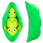Giant Peas in A Pod Plush Toy Pea Pod Pillow Cute Pea Stuffed Toys Plant Doll Various Sizes (Green Beans,9.8\'\'/25cm)