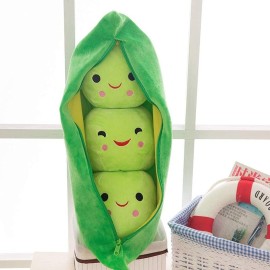 Giant Peas in A Pod Plush Toy Pea Pod Pillow Cute Pea Stuffed Toys Plant Doll Various Sizes (Green Beans,9.8\'\'/25cm)
