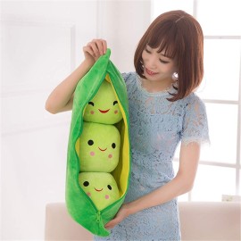 Giant Peas in A Pod Plush Toy Pea Pod Pillow Cute Pea Stuffed Toys Plant Doll Various Sizes (Green Beans,9.8\'\'/25cm)