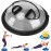 Zealty Half Balance Ball Trainer, Half Yoga Exercise Ball with Resistance Bands and Foot Pump, Balance Trainer for Stability Training, Strength Exercise Fitness, Home Gym Workout Equipment, Grey