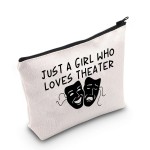 MEIKIUP Theater Gifts Theater Actor Makeup Bag Drama Theater Lover Gift Drama Teacher Gift Who Loves Theater Travel Zipper Cosmetic Bag (Loves Theater bag)