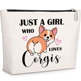 GevGuxLuo Corgi Gifts for Corgis Lovers, Corgi Makeup Bag for Women Birthday Gifts for Daughter Sister Bestie, Cute Corgi Themed Gifts Animal Lovers Gifts for Women Who Loves Corgis
