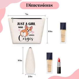 GevGuxLuo Corgi Gifts for Corgis Lovers, Corgi Makeup Bag for Women Birthday Gifts for Daughter Sister Bestie, Cute Corgi Themed Gifts Animal Lovers Gifts for Women Who Loves Corgis