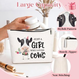 GevGuxLuo Cow Gifts for Cow Lovers, Cows Makeup Bag for Women Birthday Gifts Ideas for Daughter Sister Bestie
