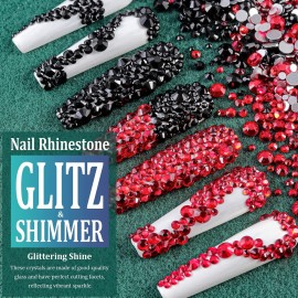 3440PCS 6 Sizes Black and Red Glass Crystal Kit with Pickup Pen + Tweezer Tools for Iridescent Shine Nail Art Manicure Makeup DIY Deco Flatback Round Bead Rhinestone Gem Jewelry Diamond 3440PCS 6 Sizes Black and Red Glass Crystal Kit with Pickup Pen + Tweezer Tools for Iridescent Shine Nail Art Manicure Makeup DIY Deco Flatback Round Bead Rhinestone Gem Jewelry Diamond