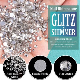 6 Sizes Transparent White Silver Glass Crystal Kit with Pickup Pen + Tweezer Tools for Shine Nail Art Manicure Makeup DIY Decoration Flatback Round Rhinestone Gem Jewelry Diamond 6 Sizes Transparent White Silver Glass Crystal Kit with Pickup Pen + Tweezer Tools for Shine Nail Art Manicure Makeup DIY Decoration Flatback Round Rhinestone Gem Jewelry Diamond