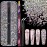 6 Sizes AB Glass Crystal Kit with Pickup Pen + Tweezer Tools for Iridescent Shine Nail Art Manicure Makeup DIY Decoration Flatback Round Rhinestone Gem Jewelry Diamond