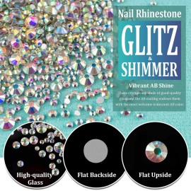 6 Sizes AB Glass Crystal Kit with Pickup Pen + Tweezer Tools for Iridescent Shine Nail Art Manicure Makeup DIY Decoration Flatback Round Rhinestone Gem Jewelry Diamond 6 Sizes AB Glass Crystal Kit with Pickup Pen + Tweezer Tools for Iridescent Shine Nail Art Manicure Makeup DIY Decoration Flatback Round Rhinestone Gem Jewelry Diamond