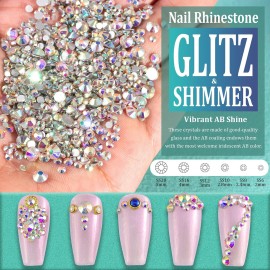 6 Sizes AB Glass Crystal Kit with Pickup Pen + Tweezer Tools for Iridescent Shine Nail Art Manicure Makeup DIY Decoration Flatback Round Rhinestone Gem Jewelry Diamond 6 Sizes AB Glass Crystal Kit with Pickup Pen + Tweezer Tools for Iridescent Shine Nail Art Manicure Makeup DIY Decoration Flatback Round Rhinestone Gem Jewelry Diamond