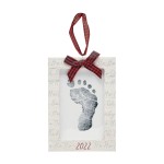 Kate & Milo 2022 Baby\'s Footprint Christmas Ornament, Fill in Baby\'s Print Holiday Ornament with Included Ink Pad, Gift for New and Expecting Parents