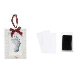 Kate & Milo 2022 Baby\'s Footprint Christmas Ornament, Fill in Baby\'s Print Holiday Ornament with Included Ink Pad, Gift for New and Expecting Parents