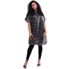 Betty Dain Hair Stylist Shampoo Cape, Waterproof & Stain Resistant Vinyl, Soft Nylon Neckband, Durable & Reusable Client Cover, Touch-and-close Fastener, 36 x 54 inches, Secret Messages - Black Betty Dain Hair Stylist Shampoo Cape, Waterproof & Stain Resistant Vinyl, Soft Nylon Neckband, Durable & Reusable Client Cover, Touch-and-close Fastener, 36 x 54 inches, Secret Messages - Black