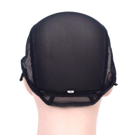 YTBYT 2 Pcs Black Double Lace Wig Caps with Adjustable Straps Swiss Lace Hairnet on the Back for Making Wig (Black M)